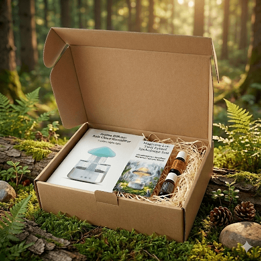 Zestaw Prezentowy "Magiczny Las": Rytuał Spokojnego Snu (Nawilżacz Deszczu + Olejki)